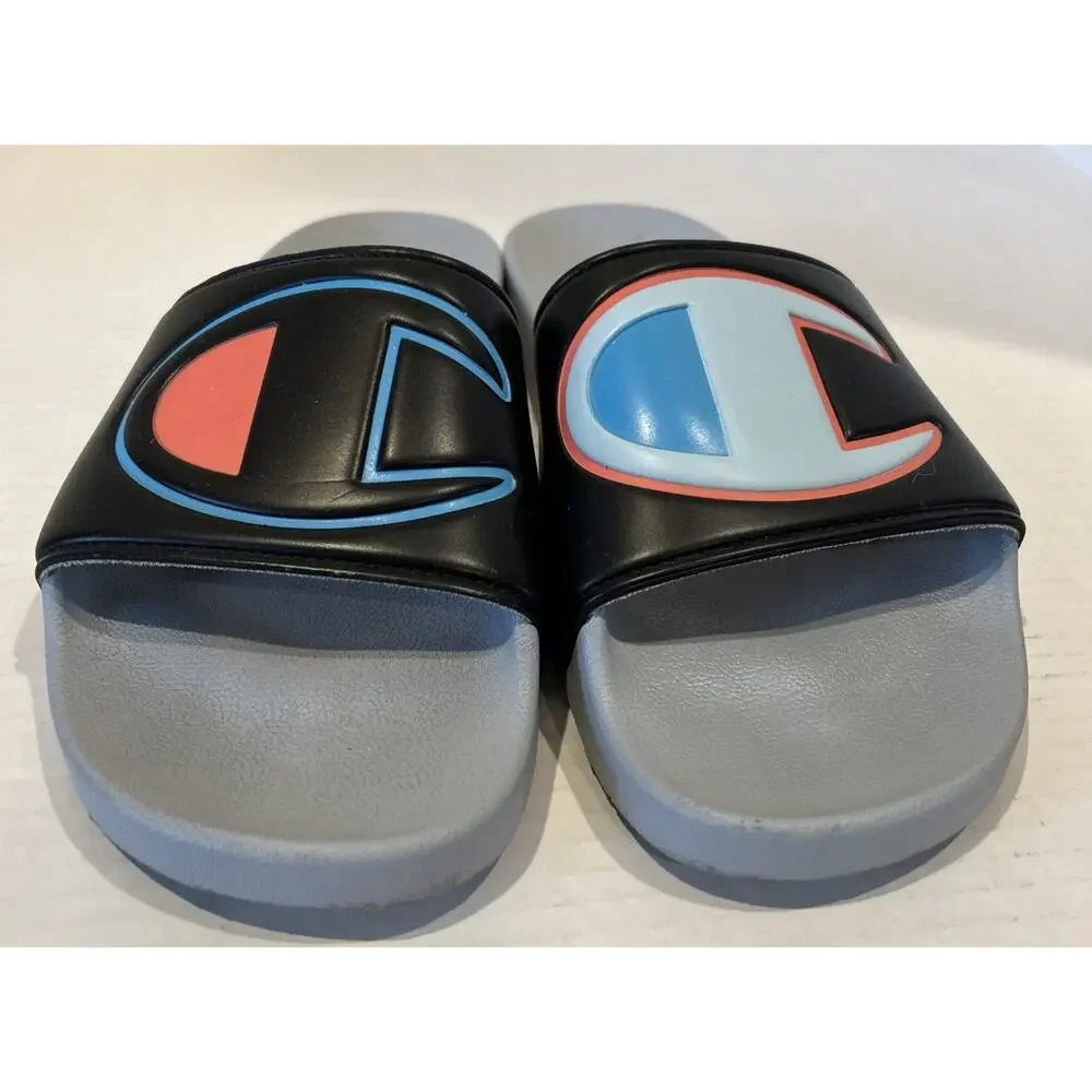 Champion Slide IPO Slides Black Gray Pink Men's SZ 8m